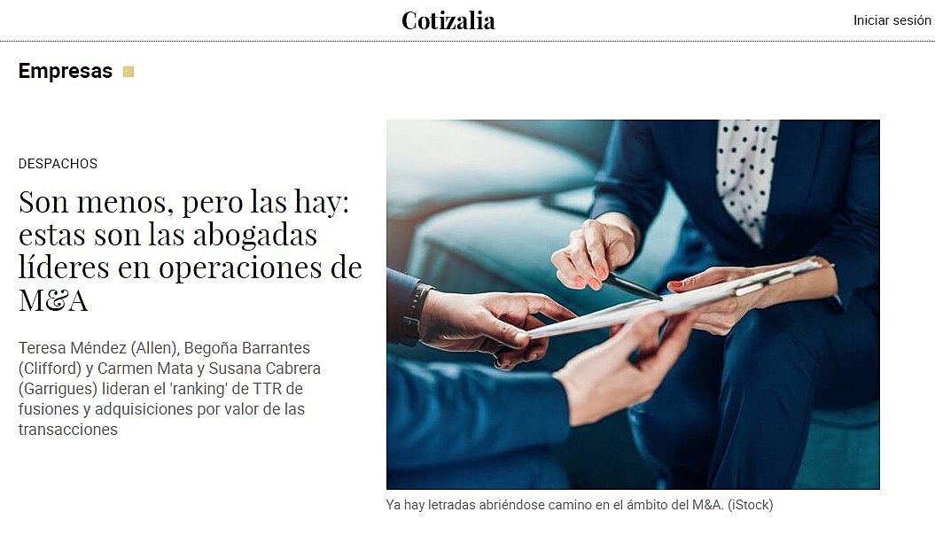Son menos, pero las hay: estas son las abogadas lderes en operaciones de M&A